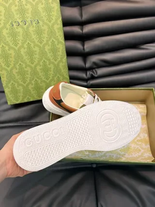 Gucci Screener Tan and Black GG Monogram Lifestyle Sneakers 6