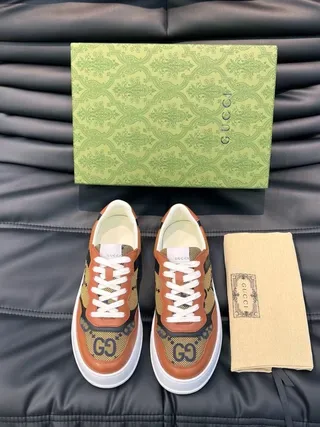 Gucci Screener Tan and Black GG Monogram Lifestyle Sneakers 9