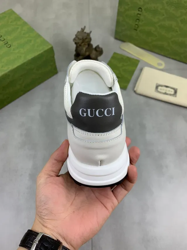 Gucci Screener White and Black Perforated Lifestyle Sneakers 3