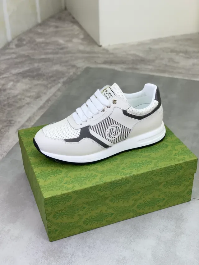 Gucci Screener White and Black Perforated Lifestyle Sneakers 4