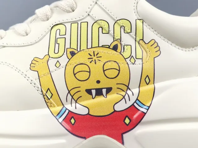 Gucci Screener White Cartoon Tiger Graphic Lifestyle Sneaker 2