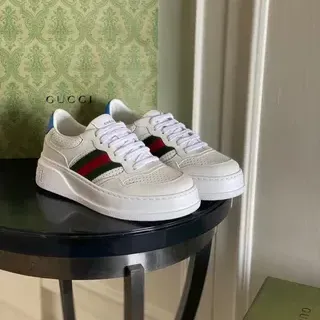 Gucci Screener White Green Red Web Lifestyle Sneakers