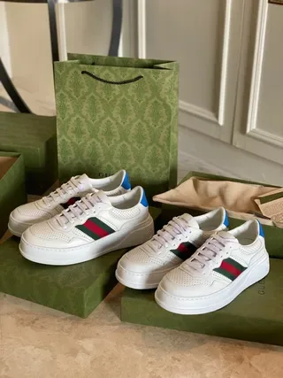 Gucci Screener White Green Red Web Lifestyle Sneakers 2