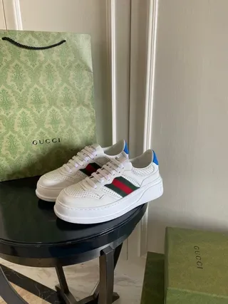Gucci Screener White Green Red Web Lifestyle Sneakers 7