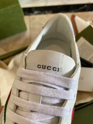Gucci Screener White Green Red Web Lifestyle Sneakers 8
