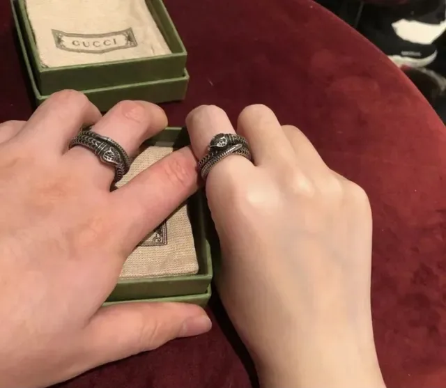 Gucci Serpenti Coiled Snake Motif Silver Rings 2