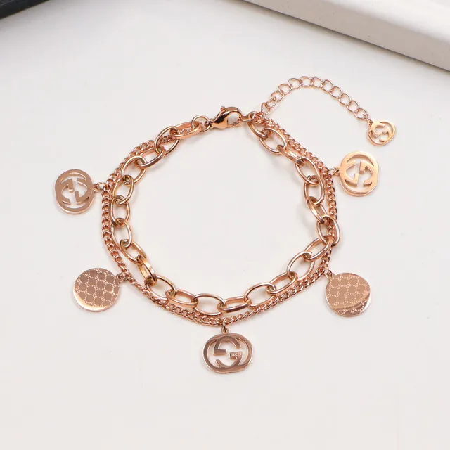 Gucci Silver Gold Chain-Link Dangling Charms Bracelet 4