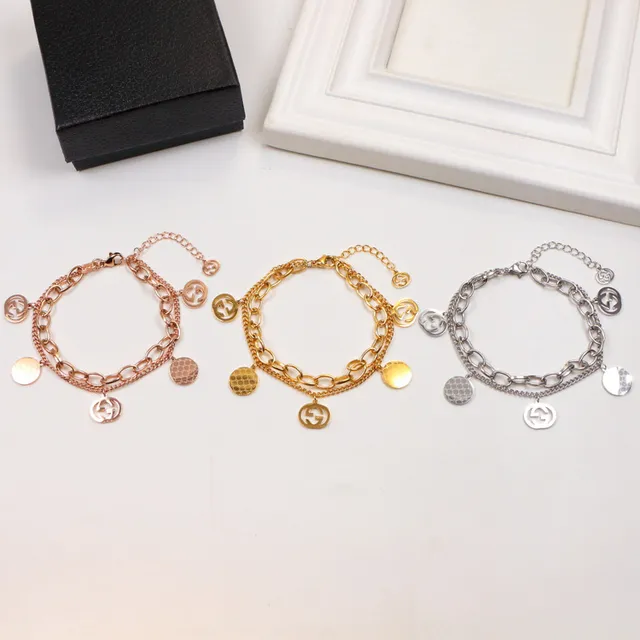 Gucci Silver Gold Chain-Link Dangling Charms Bracelet 5