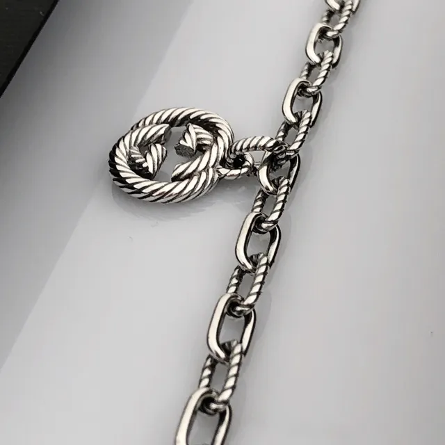 Gucci Silver Twisted Rope-Link Chain Interlocking G Pendant Bracelet 2