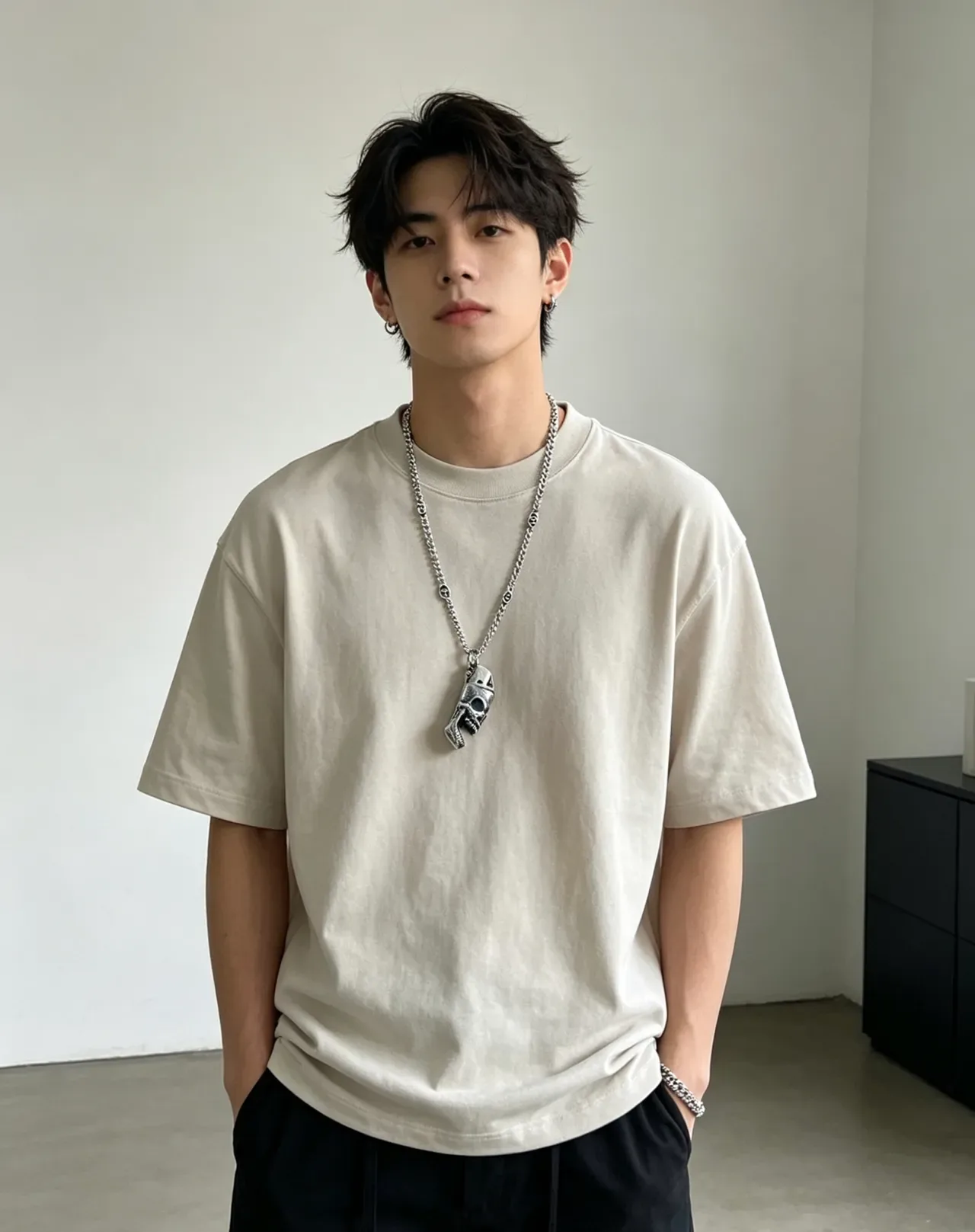 Collier Gucci Pendentif Crâne et Pistolet Chaîne Argent 8