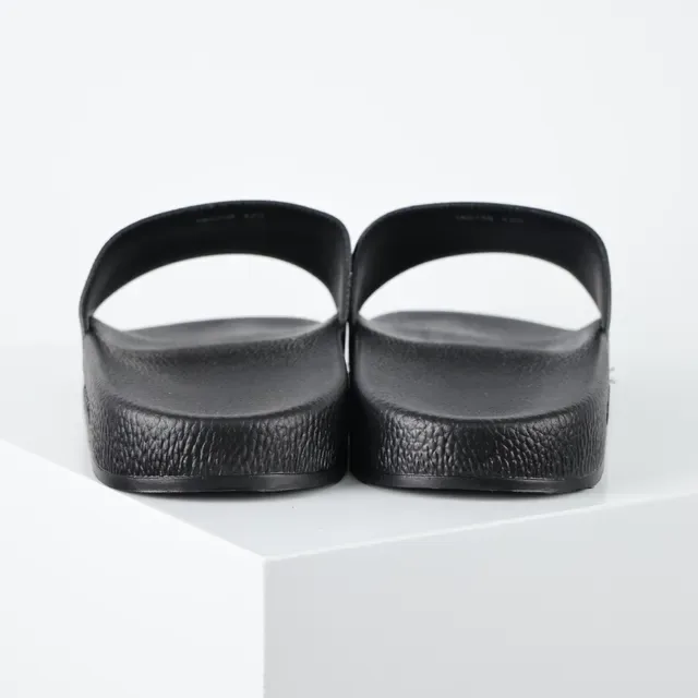 Gucci Slide काला Monogram स्ट्रैप चप्पल 8