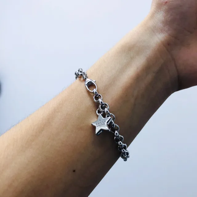 Gucci Star Charm Bracelet Silver Chain Bracelet 2