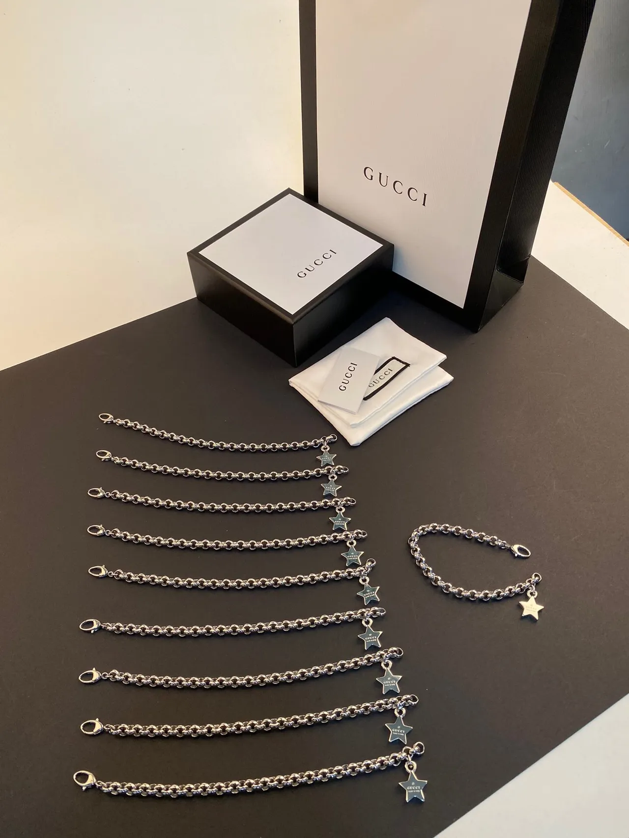 Gucci Star Charm Bracelet Silver Chain Bracelet 5