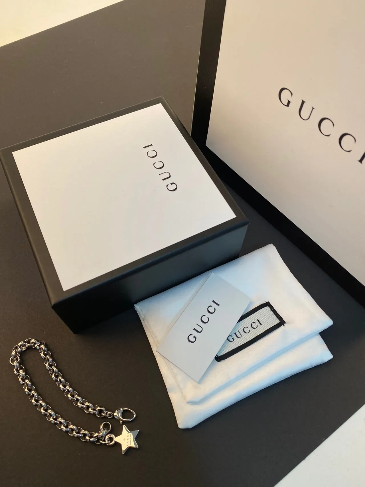 Gucci Star Charm Bracelet Silver Chain Bracelet 6