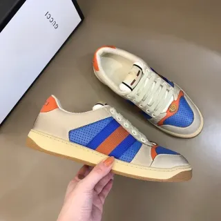 Gucci Tennis 1977 Beige Blue Orange Web Lifestyle Sneakers