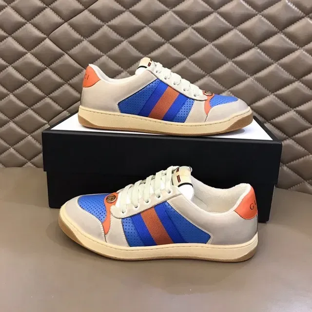 Gucci Tennis 1977 Beige Blue Orange Web Lifestyle Sneakers 4