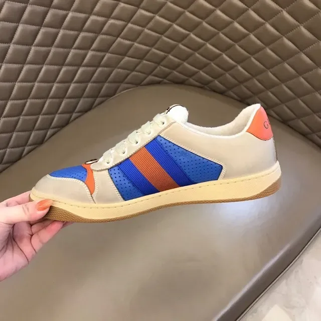 Gucci Tennis 1977 Beige Blue Orange Web Lifestyle Sneakers 5