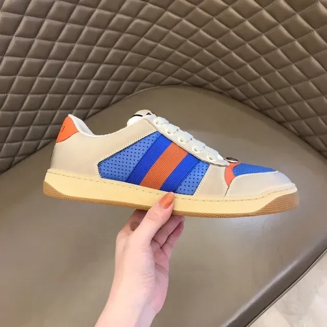 Gucci Tennis 1977 Beige Blue Orange Web Lifestyle Sneakers 7