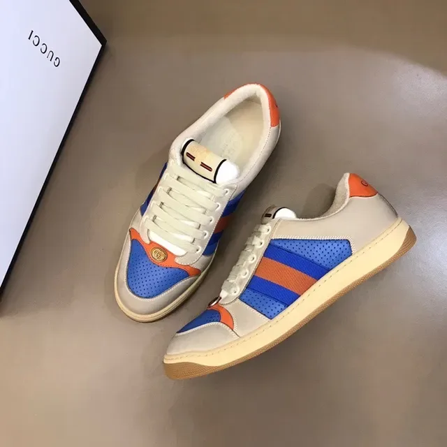 Gucci Tennis 1977 Beige Blue Orange Web Lifestyle Sneakers 8