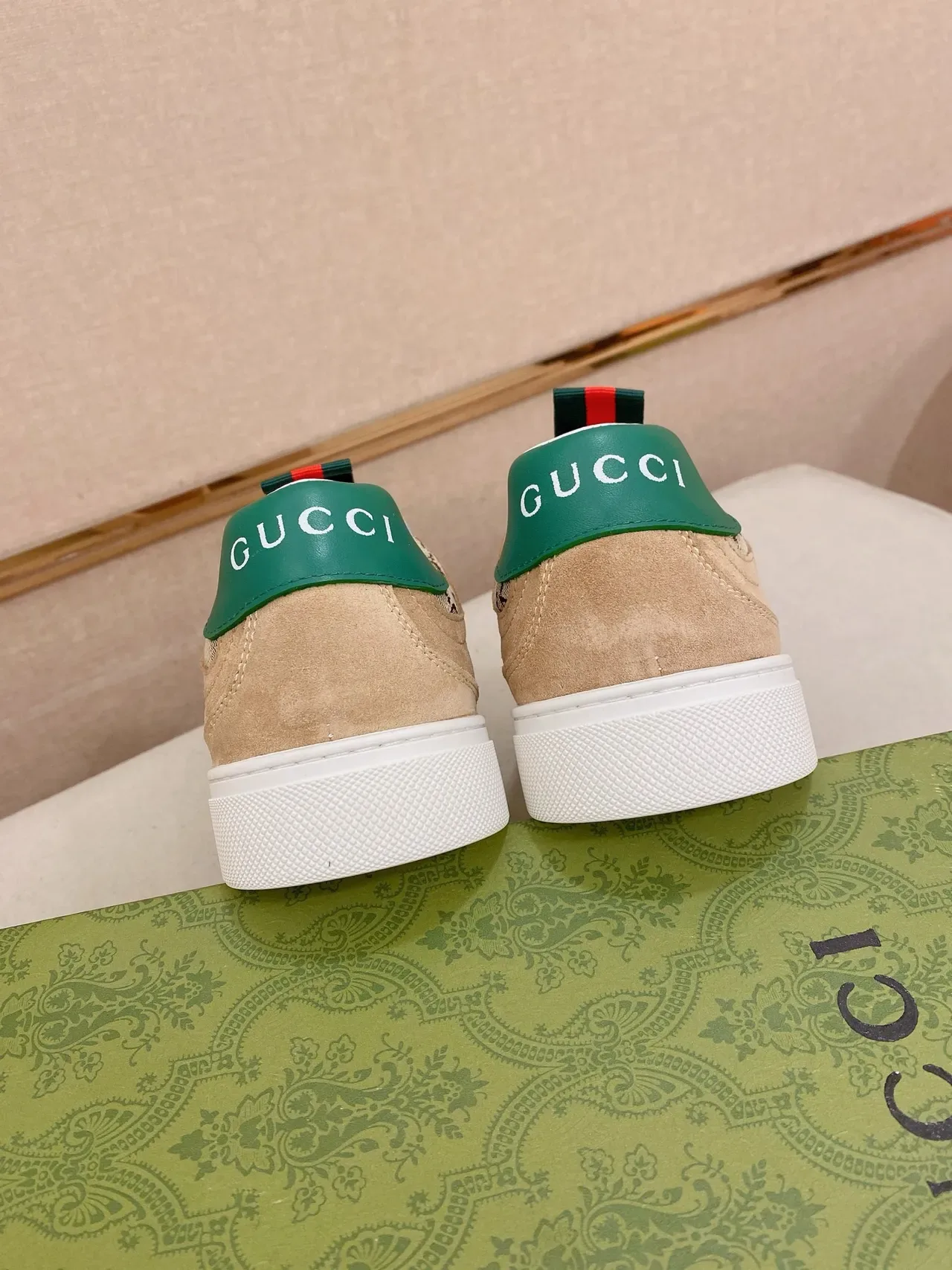 Gucci Tennis 1977 Beige Suede and GG Canvas Web Stripe Lifestyle Sneakers 8
