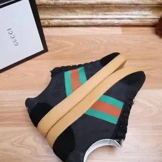 Gucci Tennis 1977 Black Green Orange Web Stripe Lifestyle Sneakers