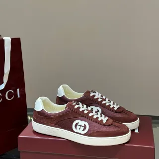 Gucci Tennis 1977 Burgundy Suede-Mesh Lifestyle Sneakers