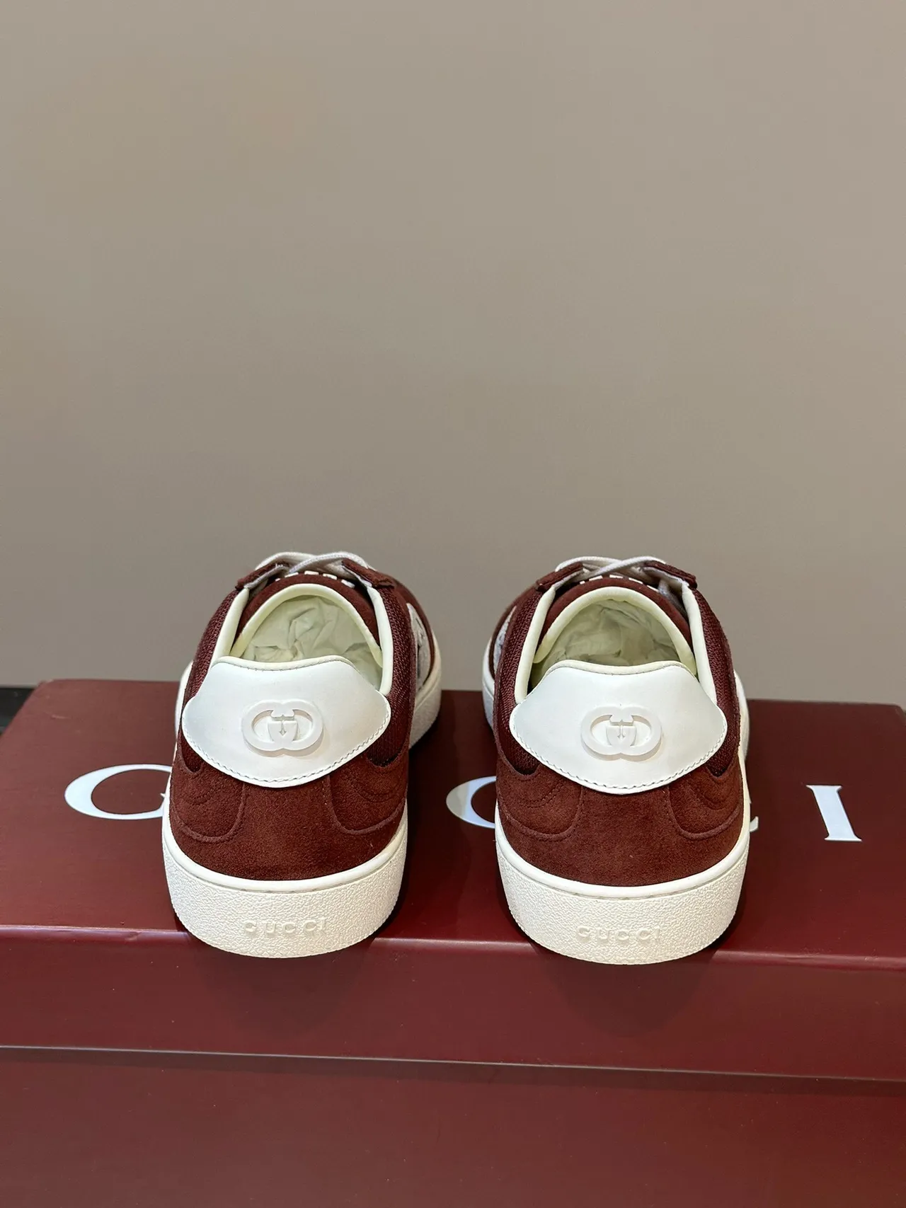 Gucci Tennis 1977 Burgundy Suede-Mesh Lifestyle Sneakers 6