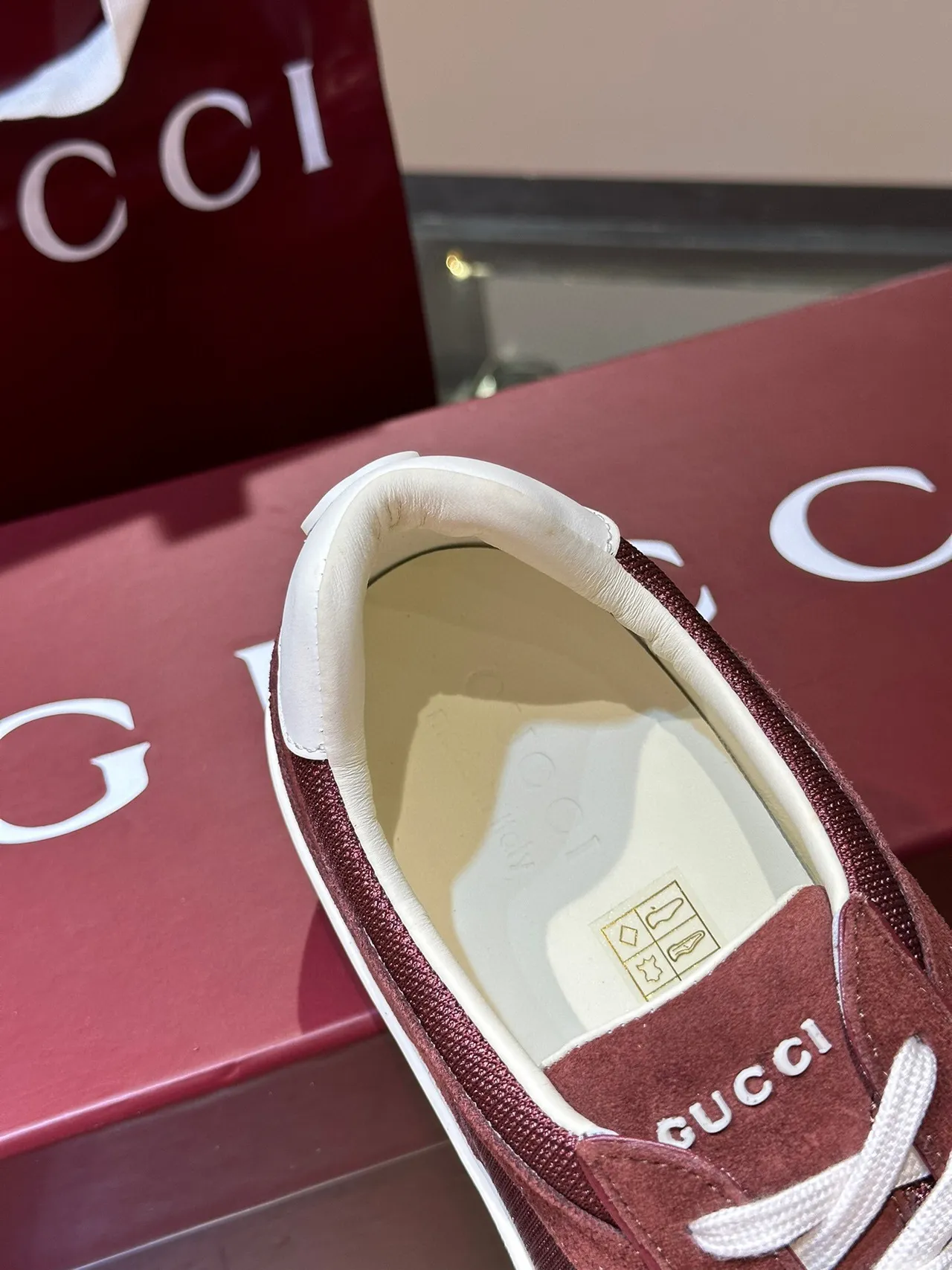 Gucci Tennis 1977 Burgundy Suede-Mesh Lifestyle Sneakers 9