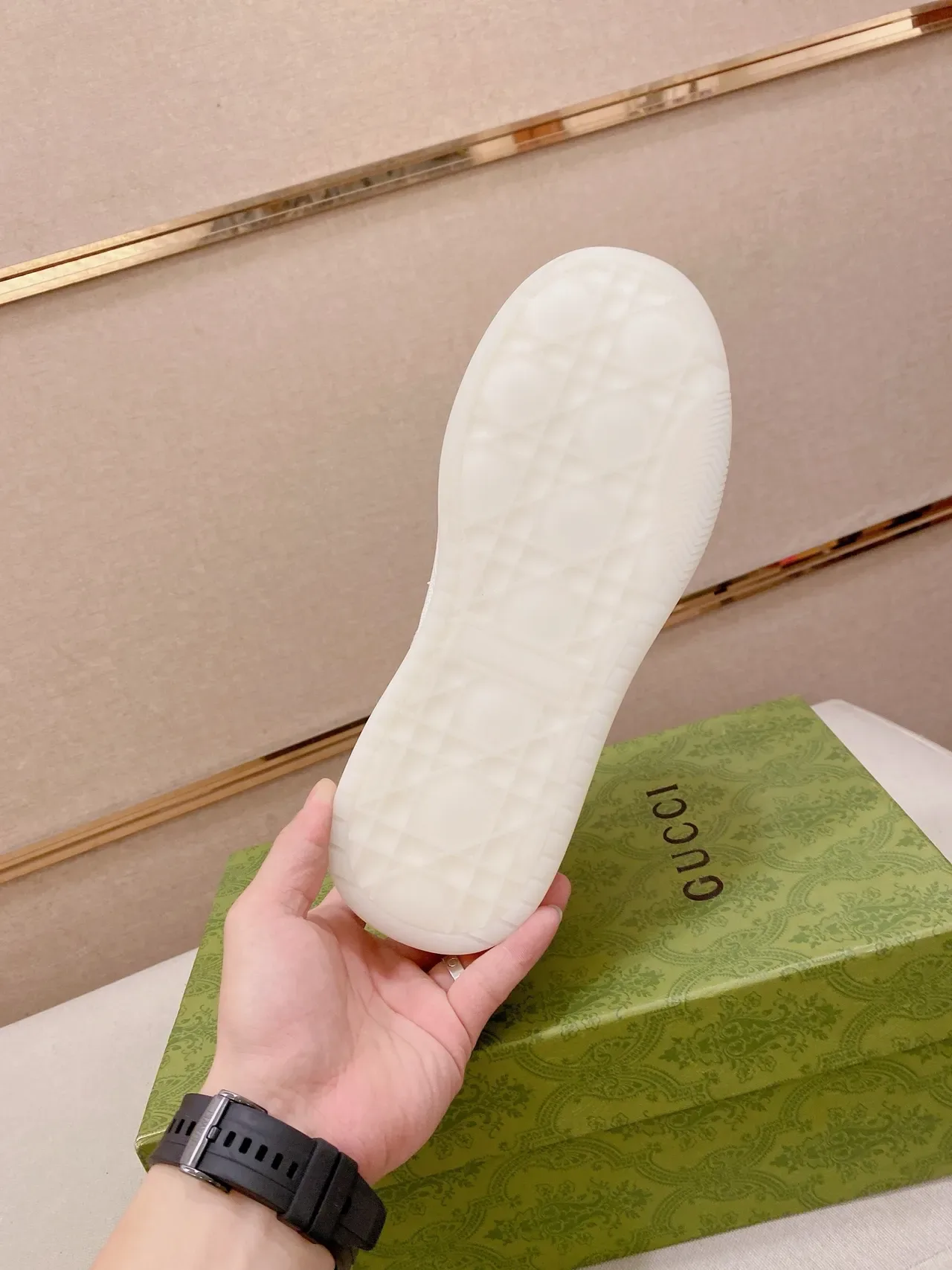 Gucci Tennis 1977 Gris Monogram Daim Web Stripe Chaussures Lifestyle 2
