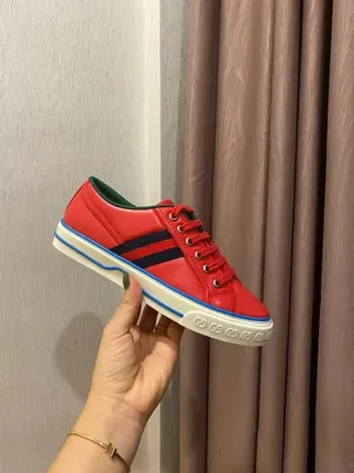 Gucci Tennis 1977 Red Black Blue Leather Lifestyle Sneakers 2