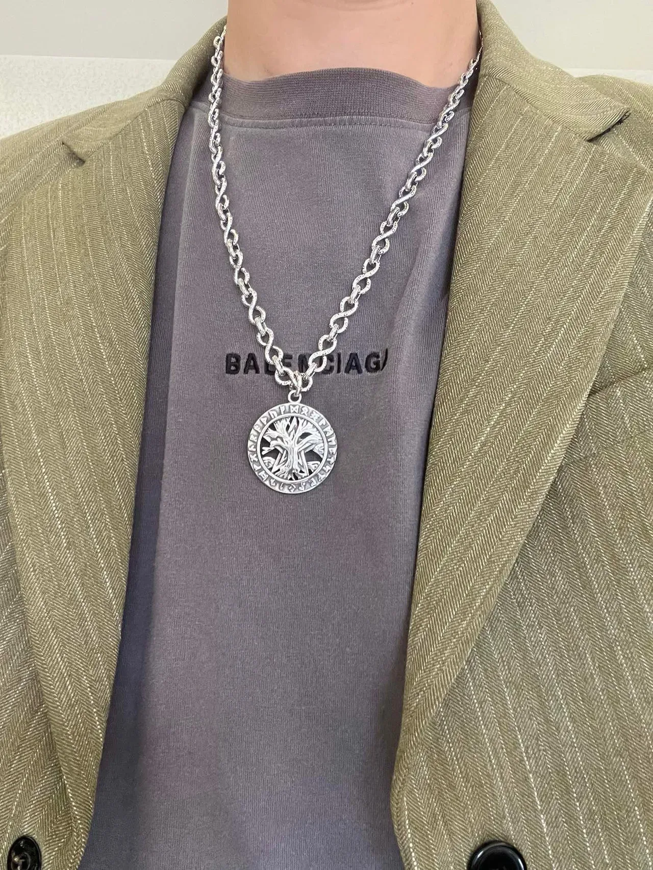 Gucci شجرة الحياة قلادة سلسلة فضية 3