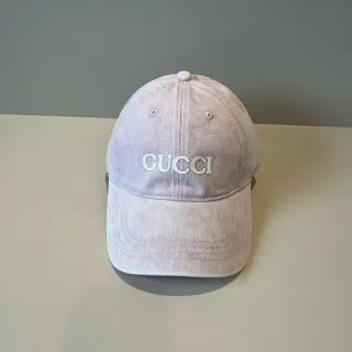 Gucci Washed Pink Denim Baseball Cap