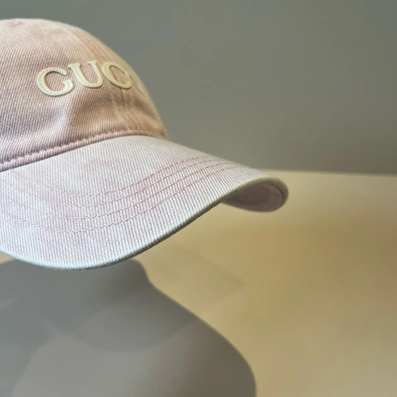Gucci Washed Pink Denim Baseball Cap 5