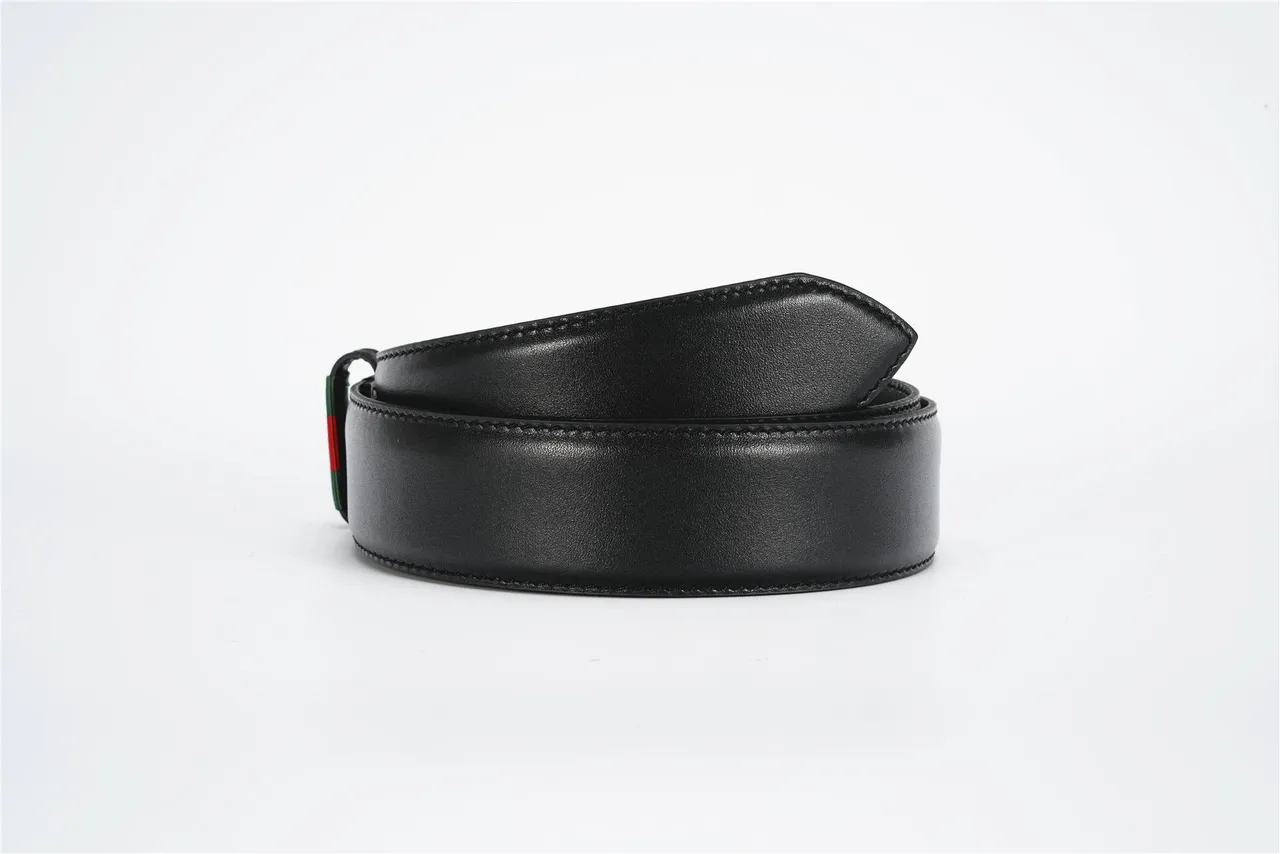 Gucci Web Belt Black Gold Smooth Rectangular Buckle Leather Belt 3