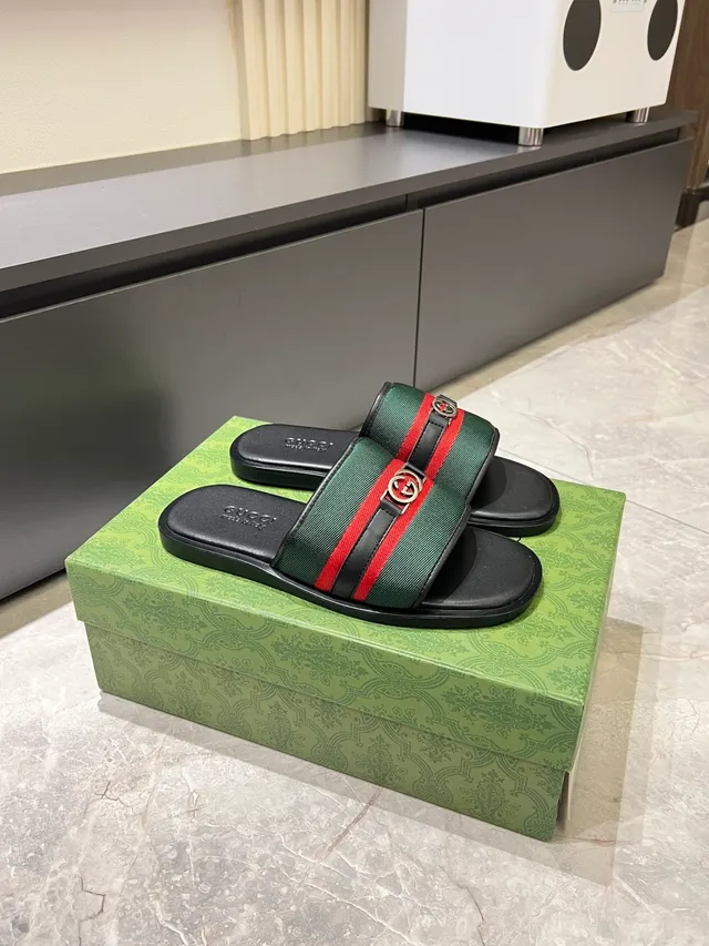 Gucci Web Stripe Interlocking G Slide Slippers 7