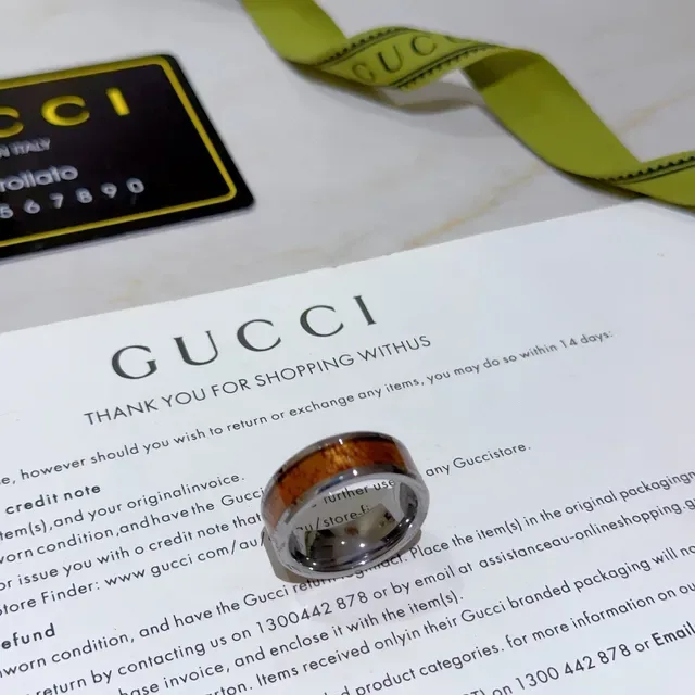 Gucci Wood-Inlay Two-Tone Ring 3