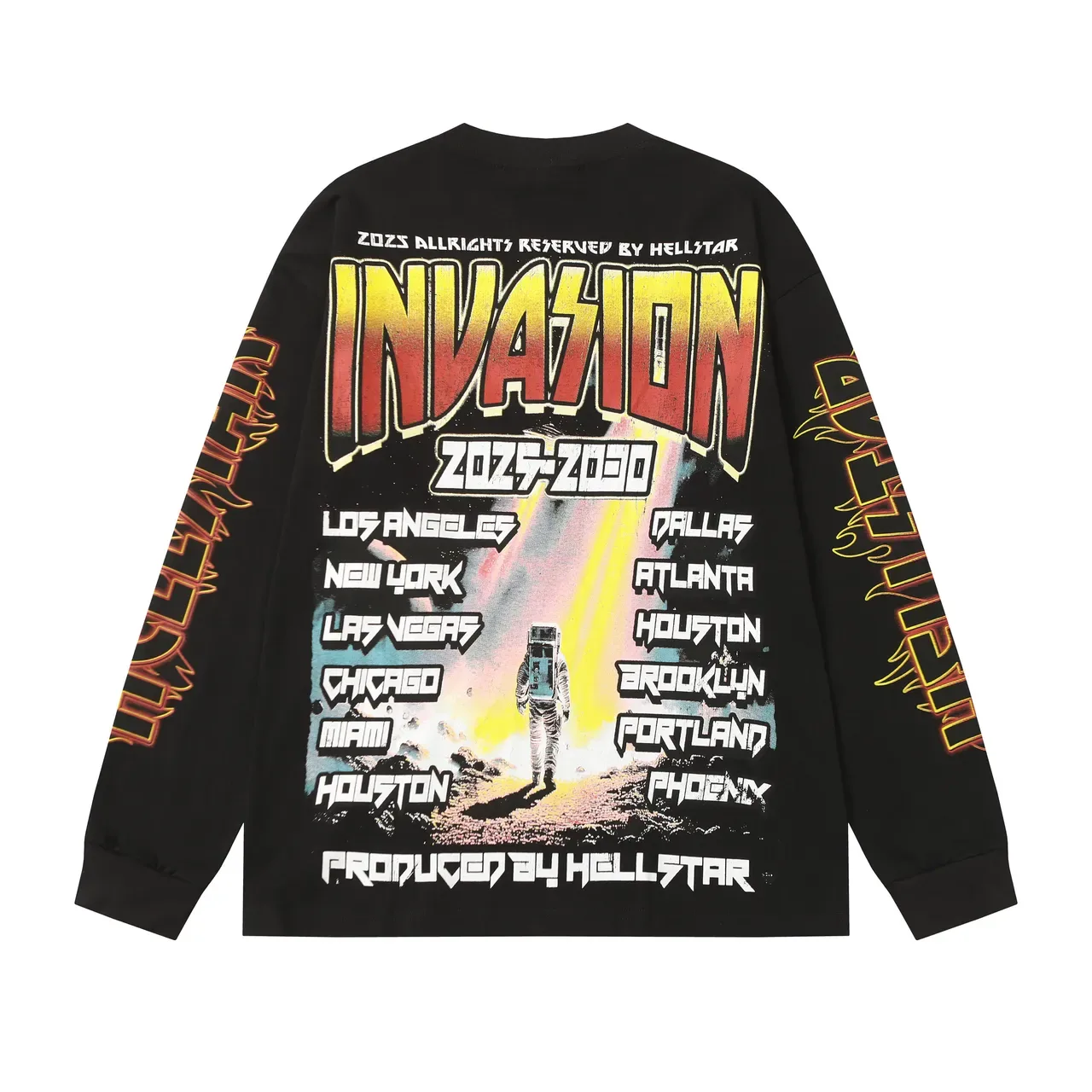 Hellstar Black Multicolor Graphic-Print Long-Sleeve T-Shirt 3
