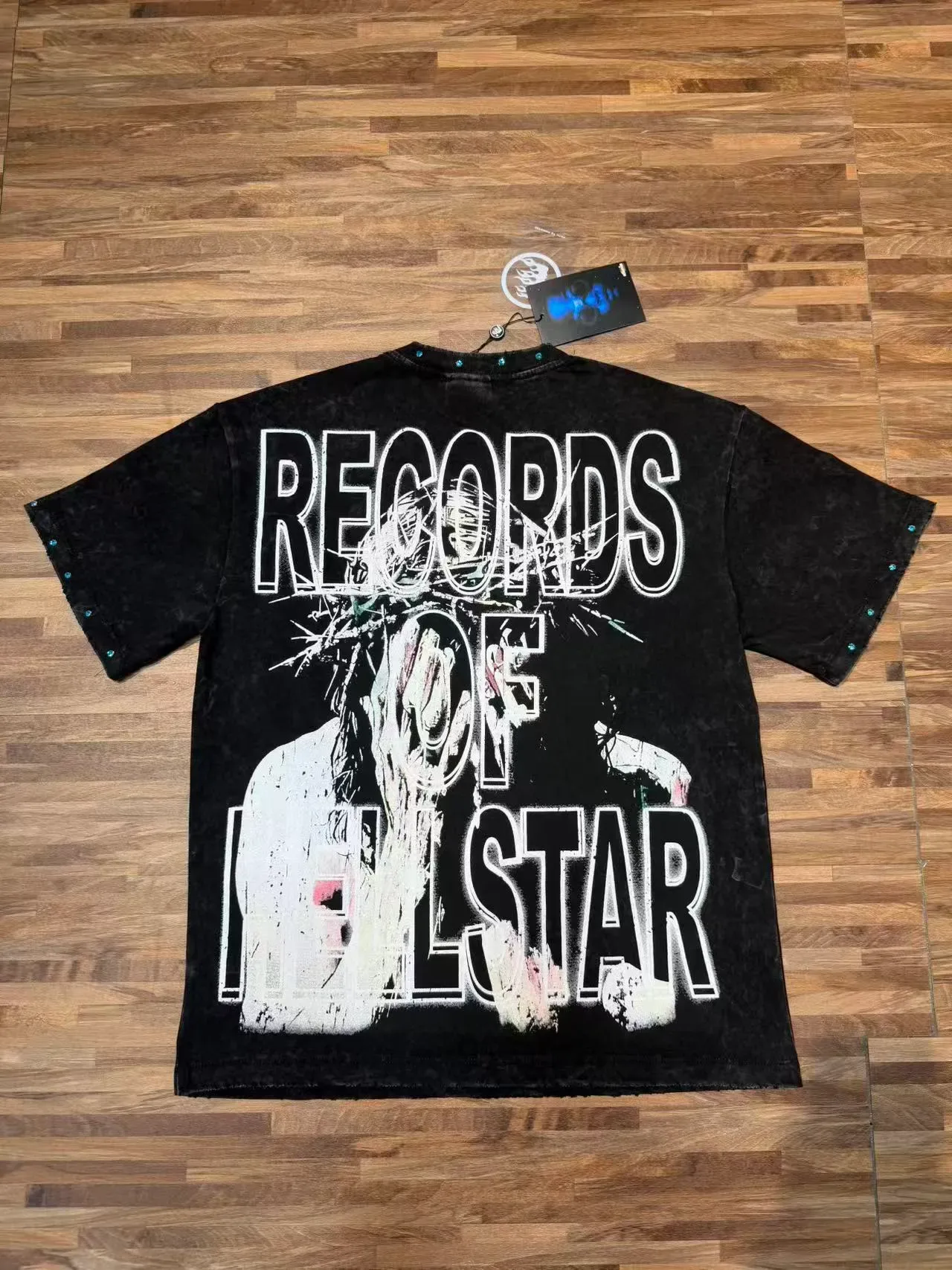 Hellstar Distressed Black Graphic Face Print T-Shirt 6