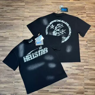 تي شيرت Hellstar أسود بطباعة جرافيك متهالك