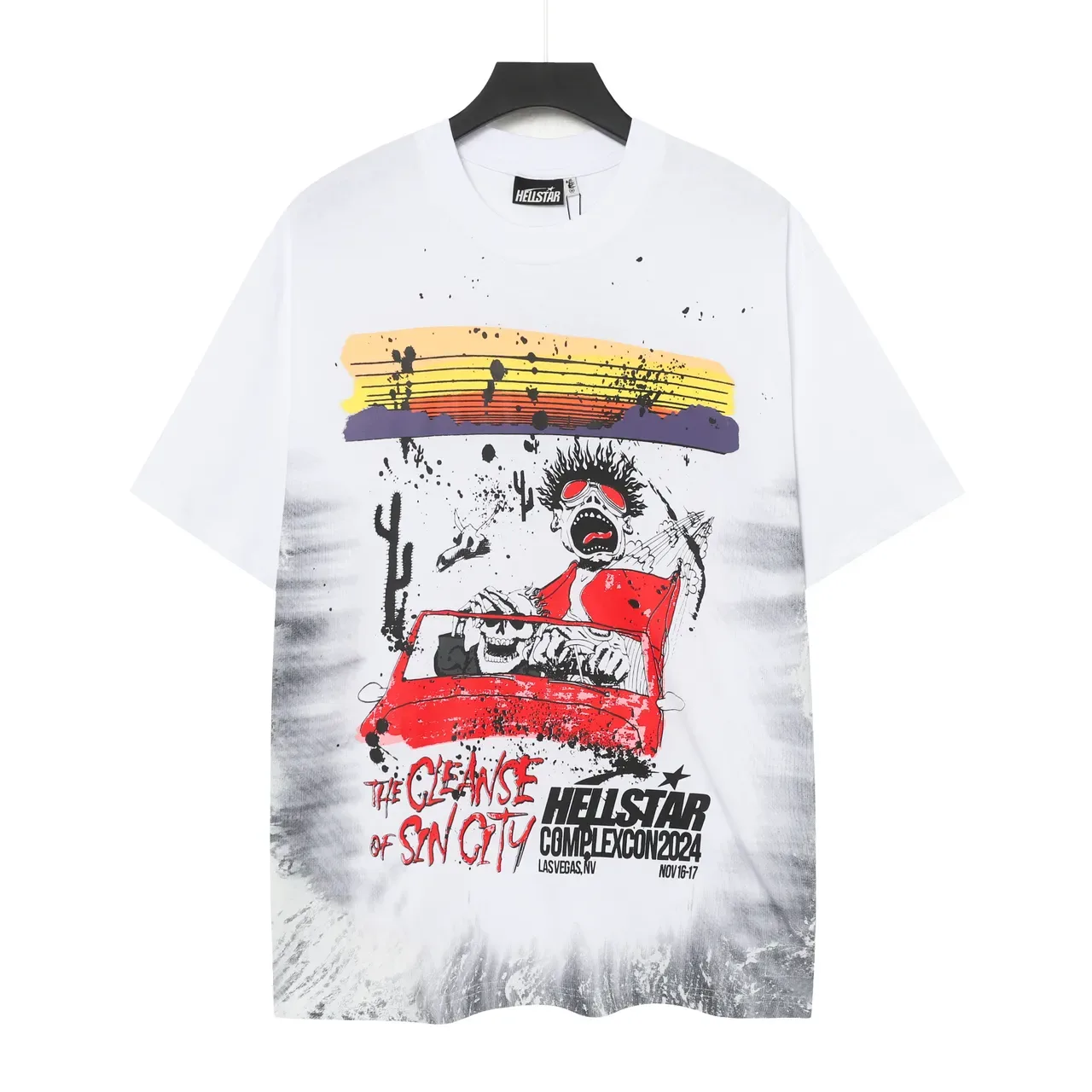 Hellstar Graphic Print Tie-Dye Hem Oversized T-Shirt 2