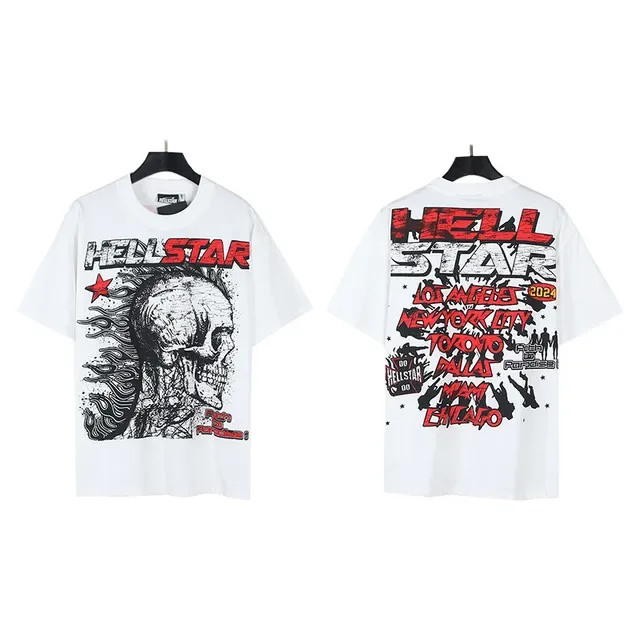 Hellstar Graphic Skull Print White T-Shirt 2
