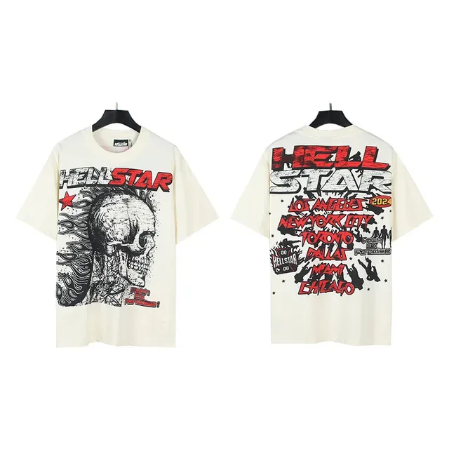 Hellstar Graphic Skull Print White T-Shirt 3
