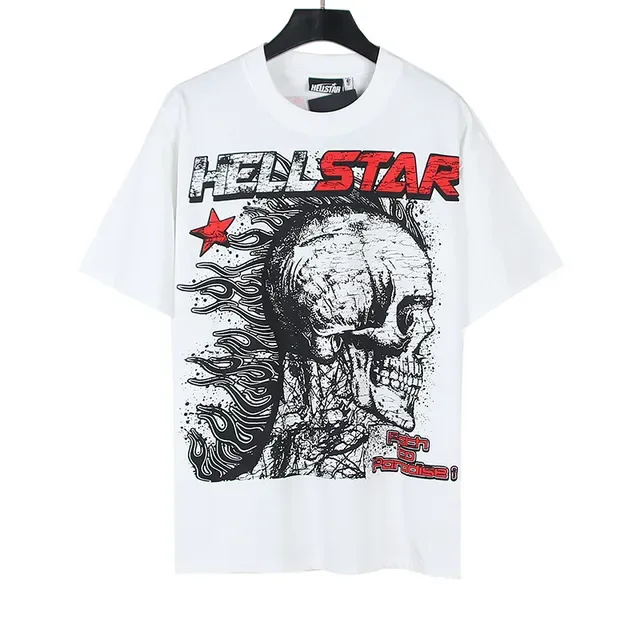 Hellstar Graphic Skull Print White T-Shirt 4