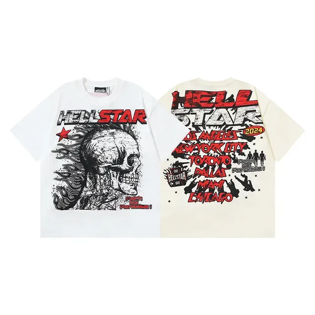 Hellstar Graphic Skull Print White T-Shirt 8