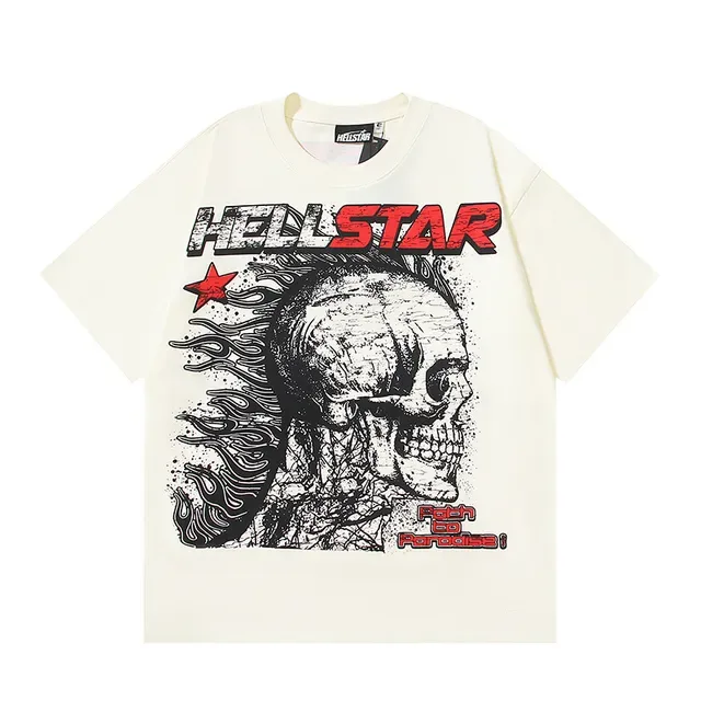 Hellstar Graphic Skull Print White T-Shirt 9