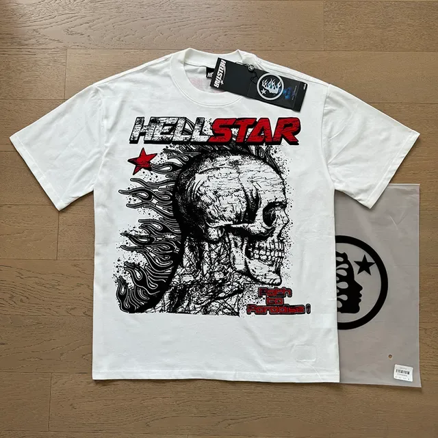 Hellstar Graphic Skull Print White T-Shirt 18