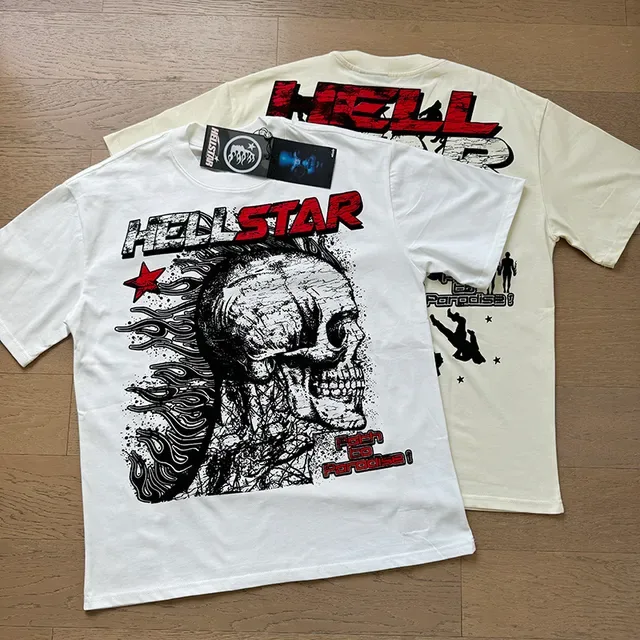 Hellstar Graphic Skull Print White T-Shirt 20