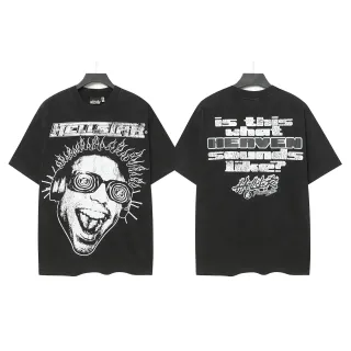تي شيرت أسود أوفرسايز جرافيك Hellstar Heaven