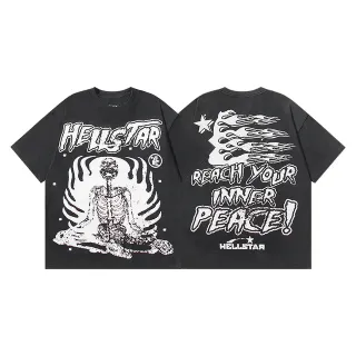 تي شيرت Hellstar أوفرسايز بطباعة جرافيك أسود