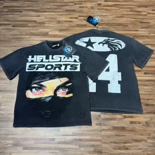 تيشيرت Hellstar Sports جرافيك أسود متهالك